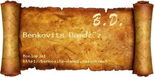 Benkovits Damáz névjegykártya